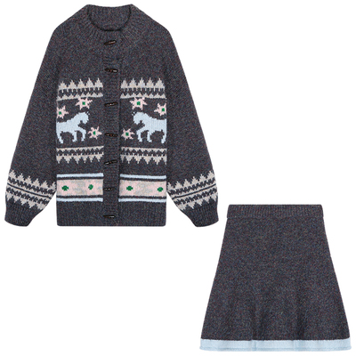今屿花花毛衣套装裙女
