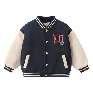 男童学院风加绒加厚外套冬装秋冬款2025新款童装儿童宝宝冬季棉衣