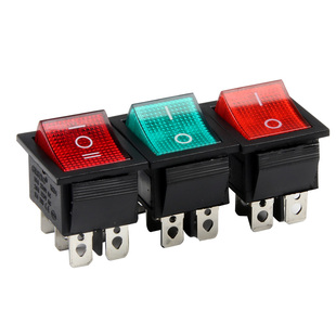 KCD4船型开关 船形开关 翘板电源按钮 4脚带灯 16A 250v 31x25mm