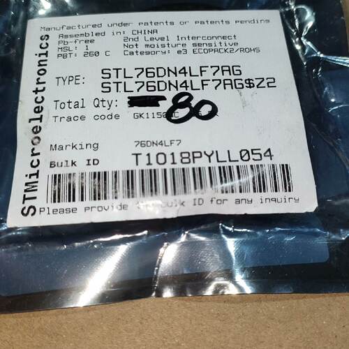 询原装 STL76DN4LF7AG 丝印76DN4LF7 VD