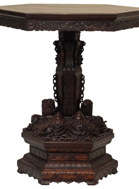 满工六角百灵中式风真品小叶紫檀