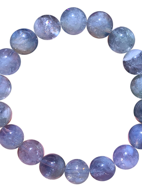 天然紫蓝玉晶单圈手链水晶冰种女