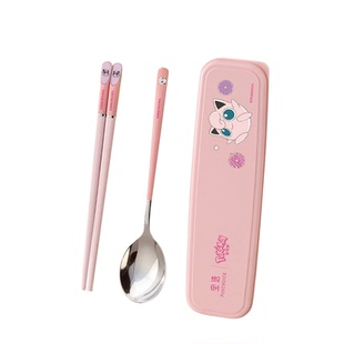 家用宝可梦筷子勺子套装小学生儿童专用套装便携餐具收纳盒外带新