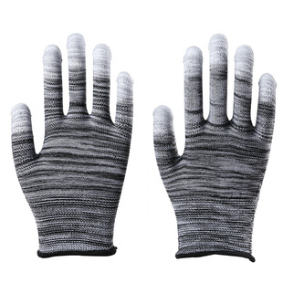 薄款PU涂指涂掌防滑耐磨尼龙涂胶透气男女工作打包防静电劳保手套