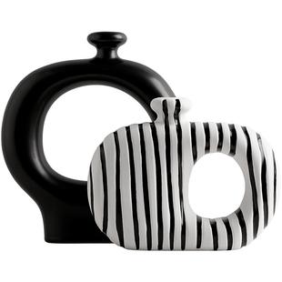 中古简约花瓶摆件客厅插花桌面玄关电视柜装饰品侘寂轻奢高级感