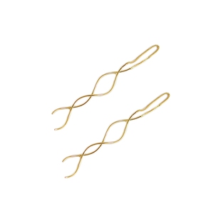 韩版显脸瘦纯银14k波浪耳线长款2023新款潮气质18k玫瑰金流苏耳环