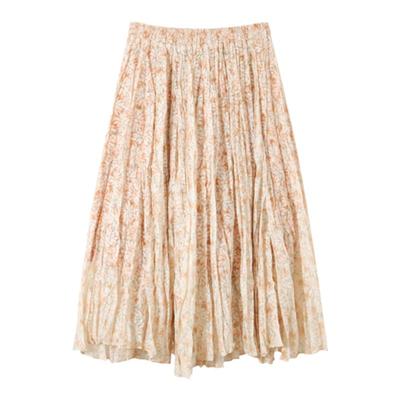 本依凡淡雅清新重工高腰半身裙