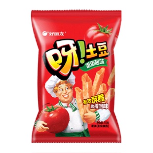 好丽友呀土豆经典番茄味膨化休闲零食薯片薯条小吃