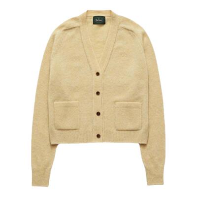 【现货】韩国the barnnet八奶V领长袖毛衣黄色羊毛针织开衫外套女