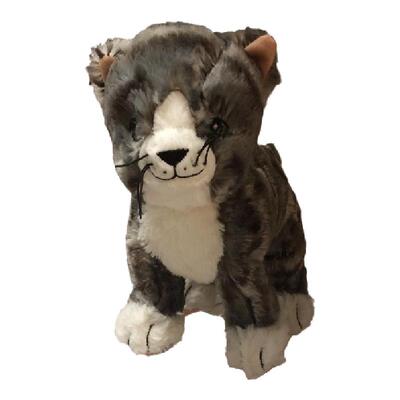 宜家丽乐普鲁毛绒玩具猫灰色,