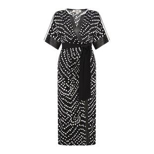 [博主同款]DVF衬衫裙黑白波点图案裹身裙连衣裙DW2T007