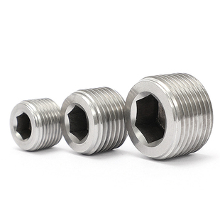 316L不锈钢内六角堵头螺塞闷头螺丝管堵油塞 PT/NPT 1/16-2寸
