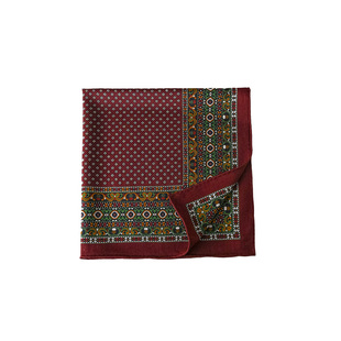 红色真丝羊毛丝巾小方巾女士秋冬季轻奢高级感羊绒短围巾复古高端