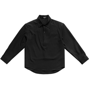 日系复古假两件白色长袖衬衫男春秋款潮牌宽松高级设计感衬衣外套