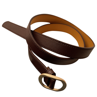 韩国复古金属扣皮带女ins牛仔裤无孔腰带学生百搭简约裤带网红潮