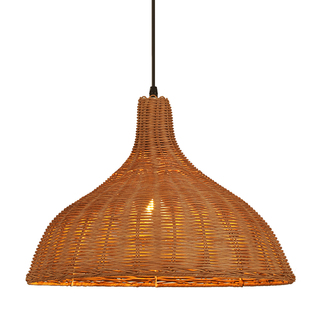 餐厅藤编吊灯日式复古侘寂风客厅餐桌茶室吊灯禅意民宿灯具藤艺灯