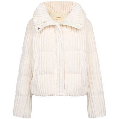 宝姿PORTSPURE女装冬季翻领条绒肌理感羽绒服