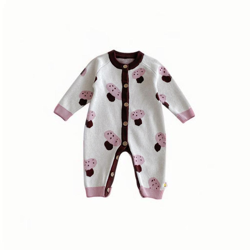 宝宝秋冬连体衣韩版婴幼儿毛衣小月龄外出针织爬服儿童秋装连身衣