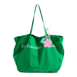 橙子少女花儿与少年迪丽热巴同款字母托特包女大容量春夏单肩包包