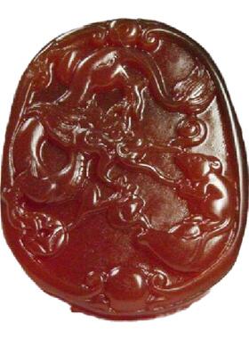 子辰保平安护身开运圆坠红玉髓