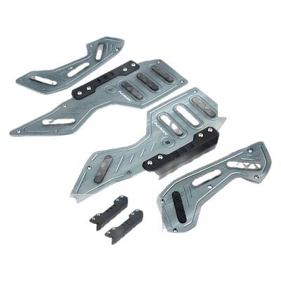 适用雅马哈NMAX155防摔改装加厚铝合金分体脚踏板CNC防滑脚踏脚垫