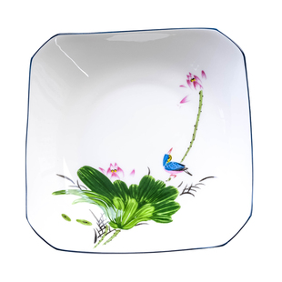 骨瓷家用盘子异形八角盘餐具个性汤盘唐山陶瓷碟子欧式大小号菜碟