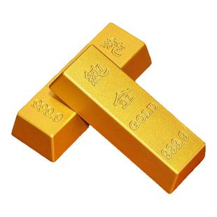纯铜仿真金条摆件实心假金砖金块镀金样品道具镇尺乔迁送礼工艺品