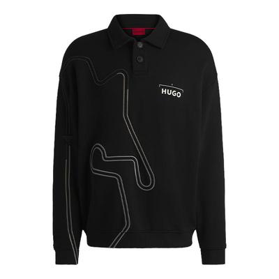 【POLO领卫衣】HUGO雨果 男士赛车风艺术图案棉质混纺卫衣