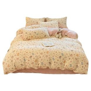 加厚法兰珊瑚绒被罩2026新款牛奶绒被套单件150x200cm宿舍三件套