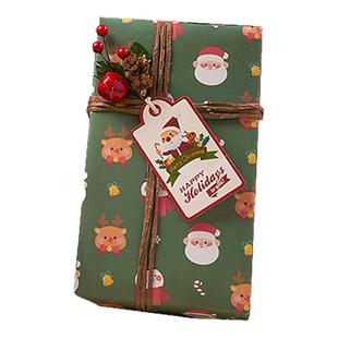 圣诞节礼物包装纸高级感超大尺寸儿童生日男女生礼品纸卡通彩色花纸盒子包装材料红色可爱高颜值牛皮手工打包