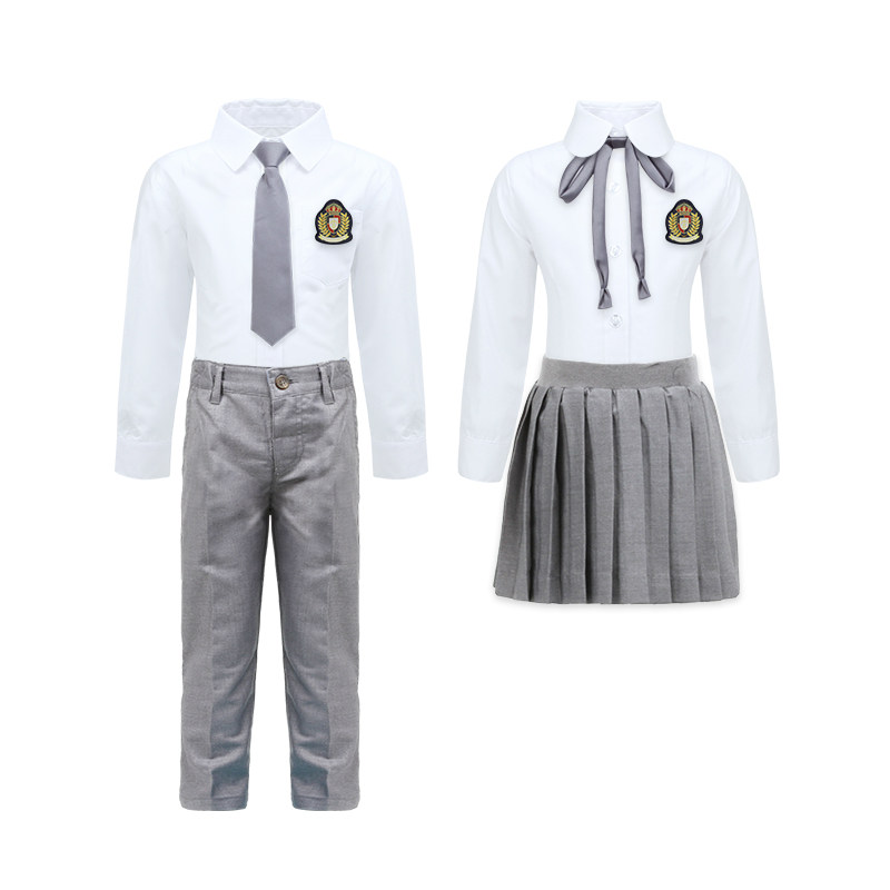 校服小学生班服男女童装春秋季学院风长袖白色衬衫幼儿园园服套装