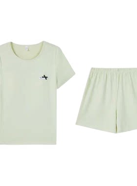 香蜜闺秀特价女士26203028家居服针织牛奶丝带杯垫短袖短裤睡衣