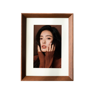 实木胡桃色相框摆台洗照片做个人写真照定制diy高级感打印加摆件