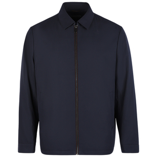 乔治白冬季新款鹅绒羽绒服男商务休闲翻领黑色短款直筒保暖外套