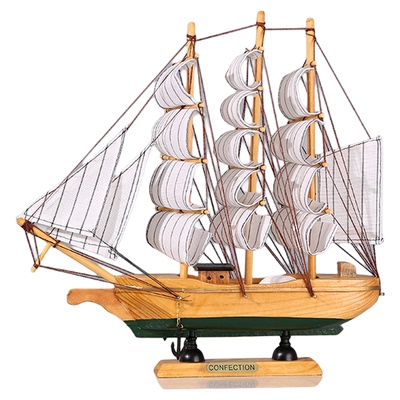 木质一帆风顺欧式帆船摆件