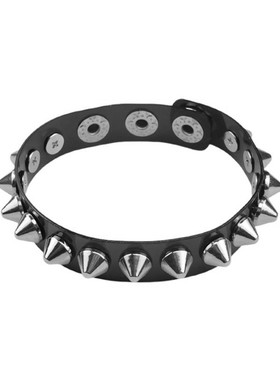 黑色微透明扁平伞形铆钉细窄手链