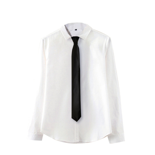 加领带衬衫男女秋季学院风长短袖内搭帅t韩版潮流打底正装白衬衣