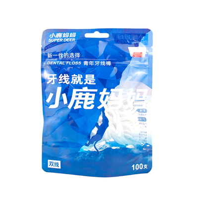 小鹿妈妈双线牙线棒一次性便携款