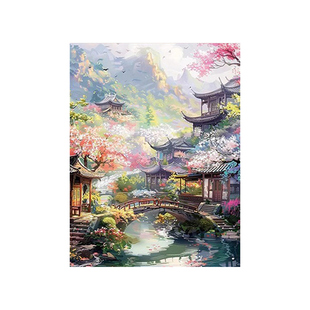 钻石画2025新款古风山水高难度客厅玄关粘钻挂画手工diy十字绣