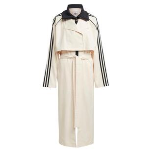 Adidas阿迪达斯女子秋季复古休闲翻领拉链系带运动宽松风衣IC5588