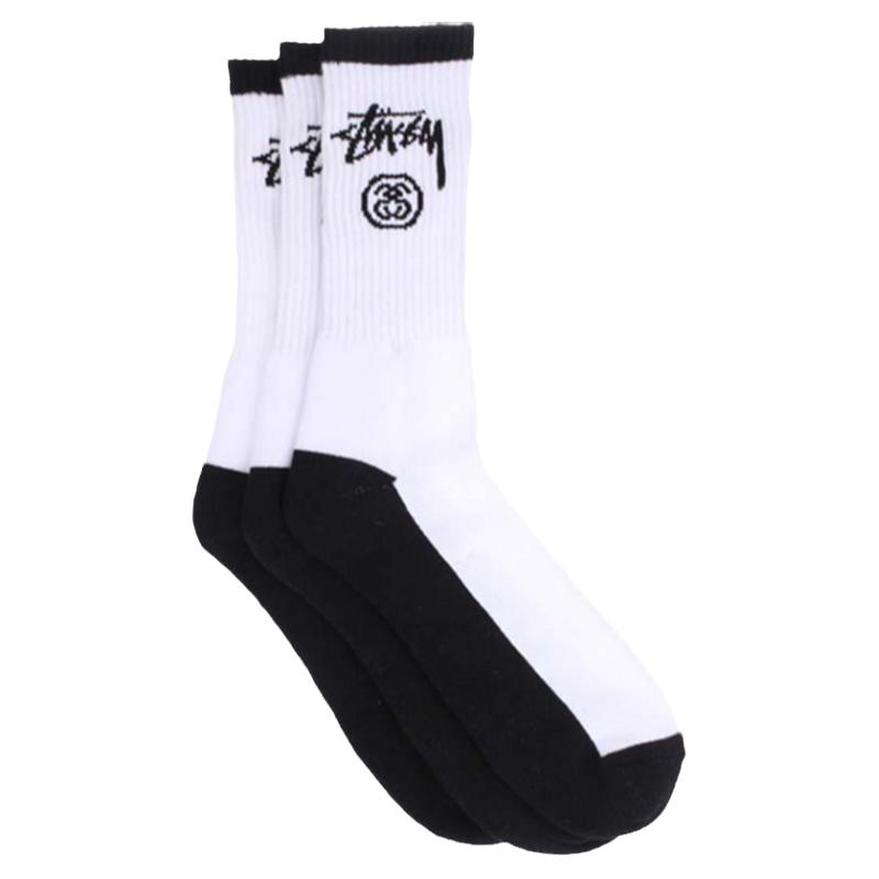 多色现货STUSSY Stock Crew Socks经典双圈logo高帮袜子街头男女