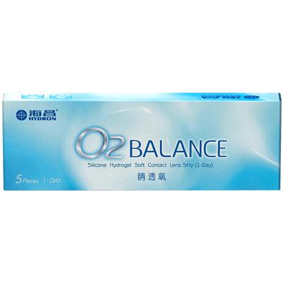 海昌O2BALANCE硅水凝胶日抛5片隐形近视眼镜水润舒适高透氧正品