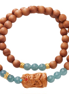 杭州灵隐双圈天然降真香双圈手链