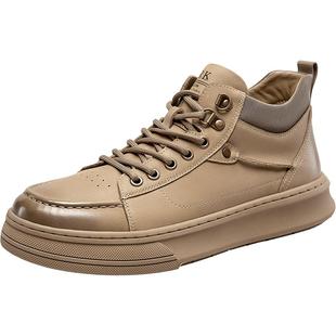 意尔康男鞋冬季加绒高帮二棉鞋男士英伦风板鞋休闲皮鞋工装鞋男式