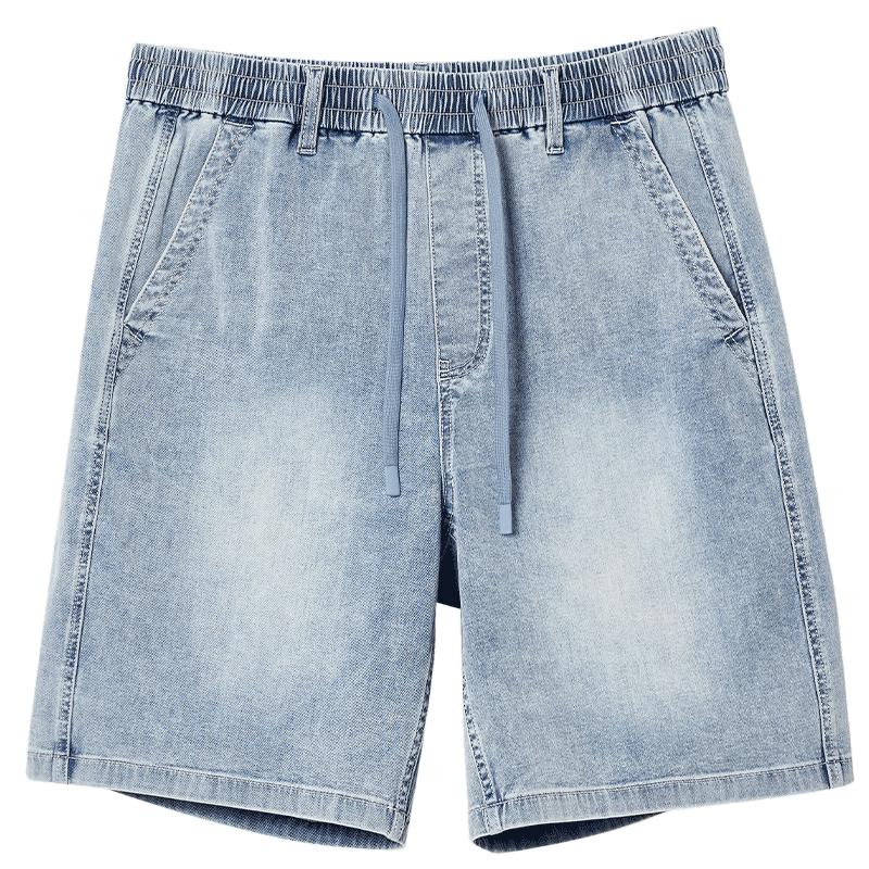 杰克琼斯男装夏季牛仔短裤潮流百搭舒适弹力日常通勤舒适宽松直筒
