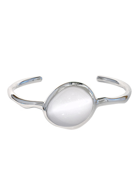 盐岛节气白露玻璃猫眼石手镯新中式轻奢小众精致腕饰复古简约饰品