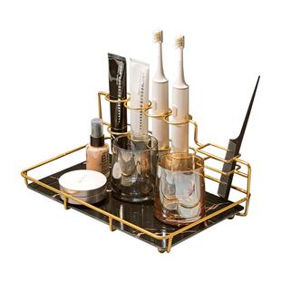 轻奢电动牙刷置物架牙杯牙缸漱口杯刷牙杯浴室台面收纳架卫生间