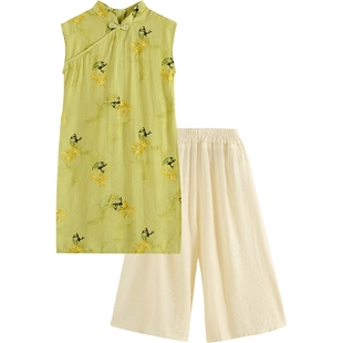 女童旗袍夏季套装2026新款儿童国风连衣裙子夏款时髦新中式两件套