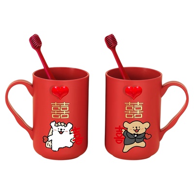 镜子梳子结婚陪嫁嫁妆一对套装红色婚礼新婚新娘礼物婚庆用品大全