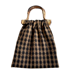 古典新中式国风旗袍汉服搭配包包茶歇风法式卡其色藤编竹节手拎包